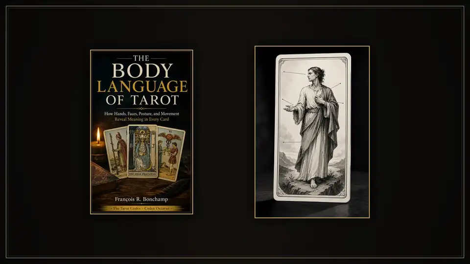 Anatomical and somatic study engraving showing body language and physical gestures of tarot figures