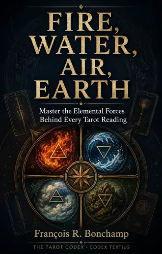 Book cover of Fire, Water, Air, Earth: Master the Elemental Forces Behind Every Tarot Reading