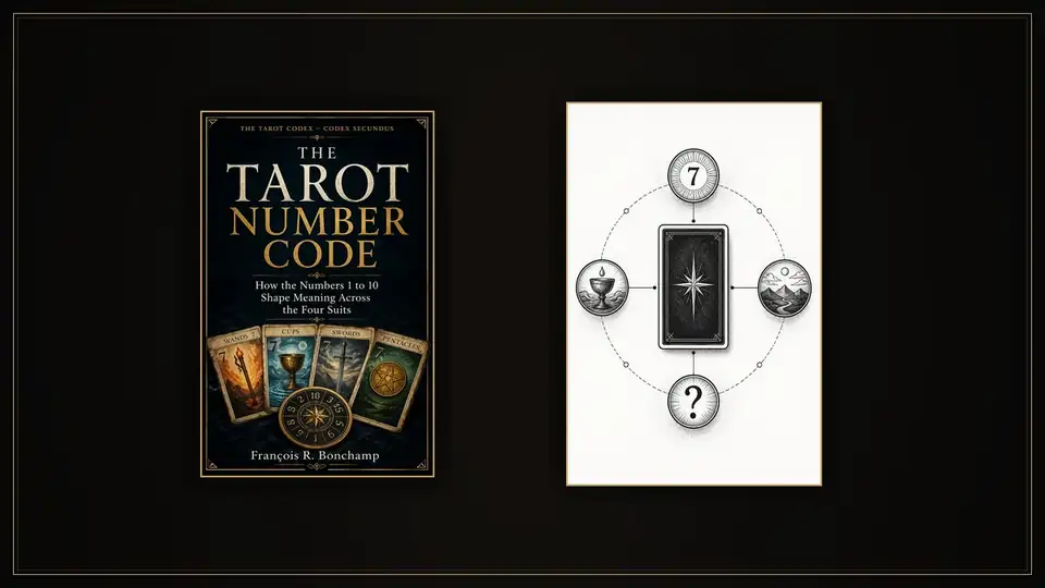 Scholarly study plate demonstrating the developmental numerology of tarot Minor Arcana from Ace to Ten